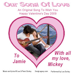 Sample romantic Valentine song CD cover