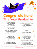 Graduation song lyric sheet page 1, version A