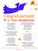 Graduation song lyric sheet page 1, version B