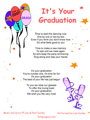 Graduation Song Lyric Sheet page 2