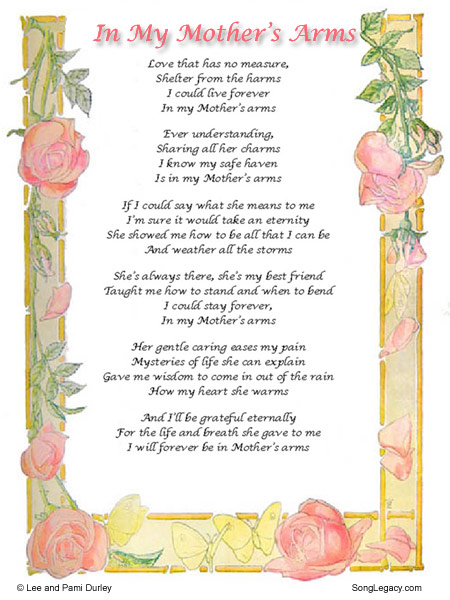 Lyric Sheet for original song by Lee Durley