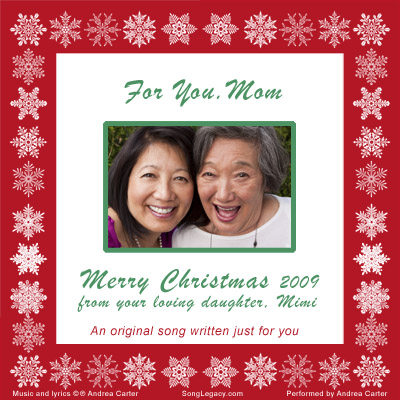 Personalized Christmas song for Mom - Sample CD jacket cover