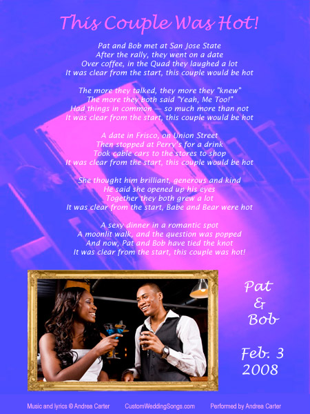 Sample jazz song lyric sheet