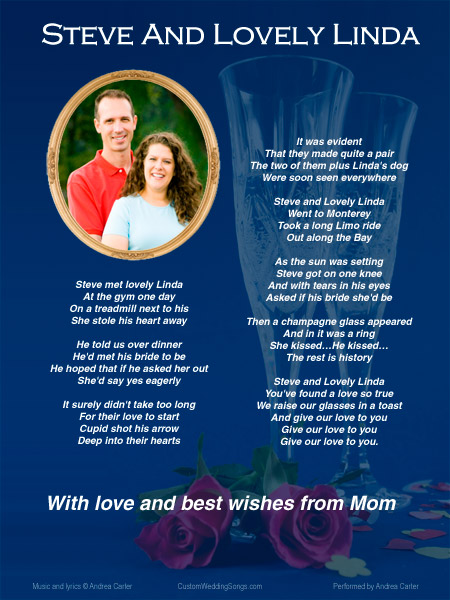 Sample Wedding Rehearsal Dinner song lyric sheet