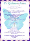 Click to see enlarged Quinceanera lyric sheet 