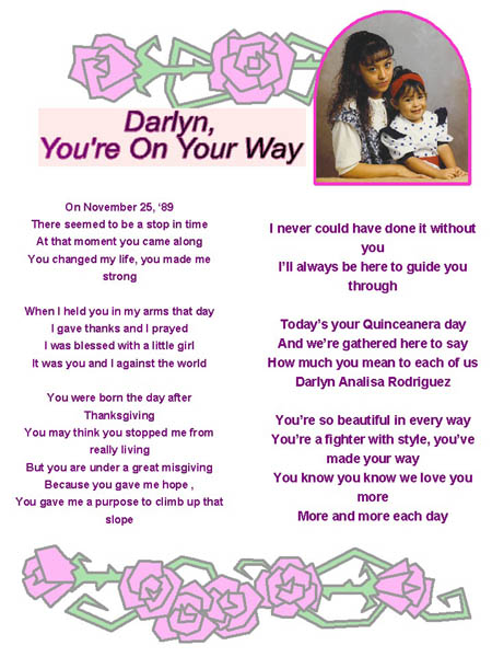 Song Legacy Sample Quinceanera Lyric Sheet