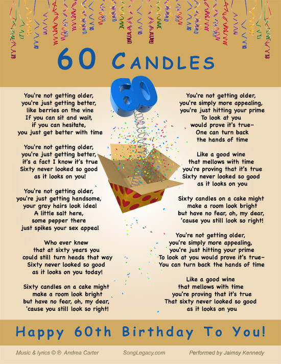 60th Birthday Song For A Man Original Sixtieth Birthday Song From Song Legacy
